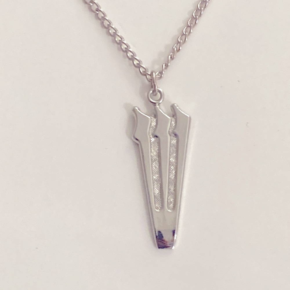Unisex Hebrew “ Shin” 18 inch Silvertone Necklace